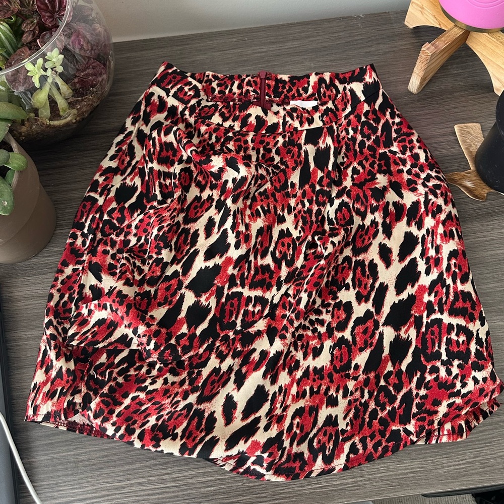 Princess Polly Red Leopard Print Miniskirt